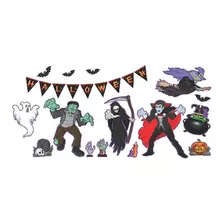 Kit 24 Pçs Decoração Mesversario De Halloween Painel Adesivo