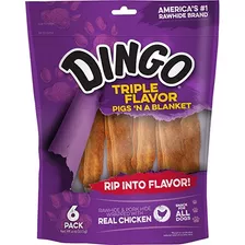 Dingo Triple N Flavor Pigs' Una Manta, 6 Count