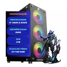 Pc Gamer Cpu I7 16gb Ram Ssd 1tb Placa Vídeo Gt 730 4gb