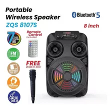 Corneta Portátil Bluetooth 8 Pulgadas Zqs-8107s. Karaoke