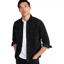 Camisa Manga Larga Denim Workwear Negro