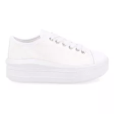 Tenis Urbano Vazza Color Blanco Suela Alta Para Mujer