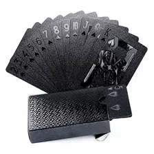 Joyoldelf Juego De Cartas De Póquer De Aluminio Negro