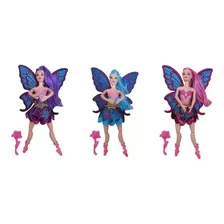 Boneca Bailarina Fada 30 Cm Pernas Dobráveis Com Asas