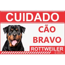 Cuidado Cão Bravo Rottweiler Placa De Advertência