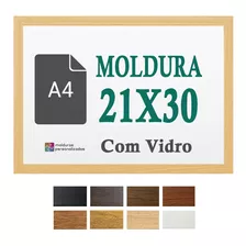 Moldura Quadro Certificado Tamanho A4 30x21 Cm Com Vidro