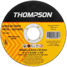 40 Discos De Corte 4.1/2 Inox Thompson