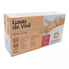 Luva De Vinil Profissional Sem Pó Descartável C/100 Uni Full