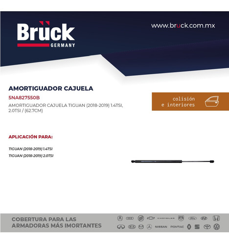 Amortiguador Quinta Puerta Tiguan 2018 - 2019 Bruck Foto 5