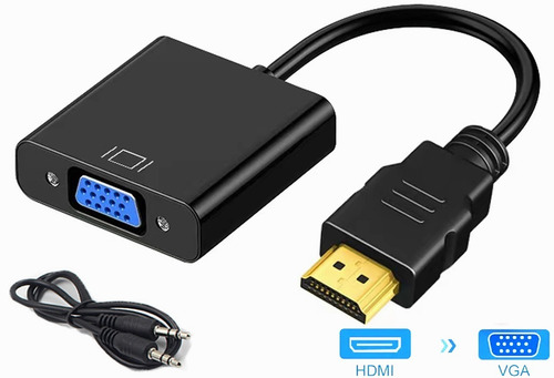 Cable Adaptador Convertidor Hdmi A Vga +regalo Cable 3.5mm
