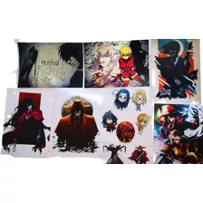 Paquete 13pz Anime Hellsing 6 Posters + 7 Stickers Exclusivo