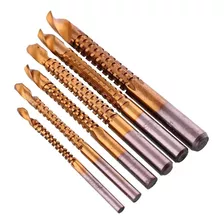  Kit 6 Brocas Espiral Corte Lateral Madeira Metal Furadeira 