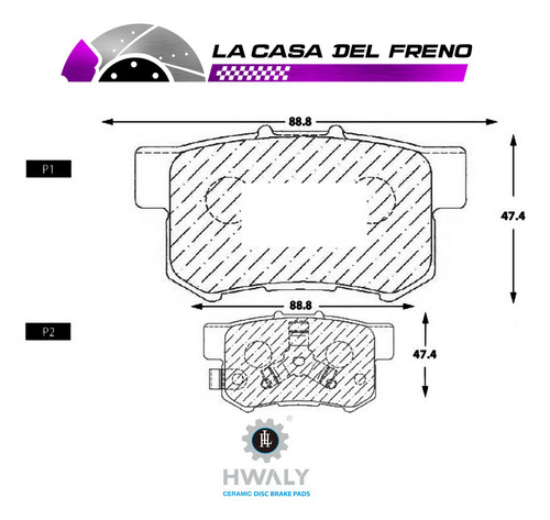 Pastilla De Freno Trasera Honda Cr-v (usa) 2.4 2014-2016 Foto 3