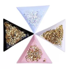 Porta Cristales Platito Triángulo Plástico Manicuria X10u