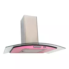 Coifa Terim Vidro Curvo Rosa/inox Duto Slim 70 Cm Cor Rosa Com Inox 220v