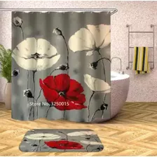 Juego De Baño Cortina Set Ducha Inodoro Alfombras Accesorios