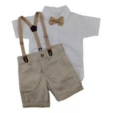 Roupa Batizado Social Pajem Infantil Menino 100% Algodão