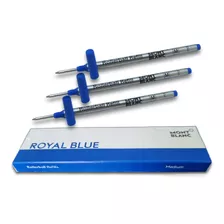 Refil Tinta Carga Azul Para Caneta Mont Blanc Rolerbal 3 Und