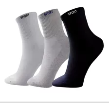 12 Pares Meias Masculina Cano Alto Longo Sport Algodão