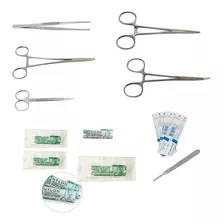 Kit Para Sutura Em Aço Inoxidável Com Crille 16 Cm