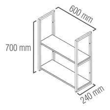 Brasforma Pia1-6020-estante Color Avellana Con 2 Estantes, 60 X 20, Color Avellana