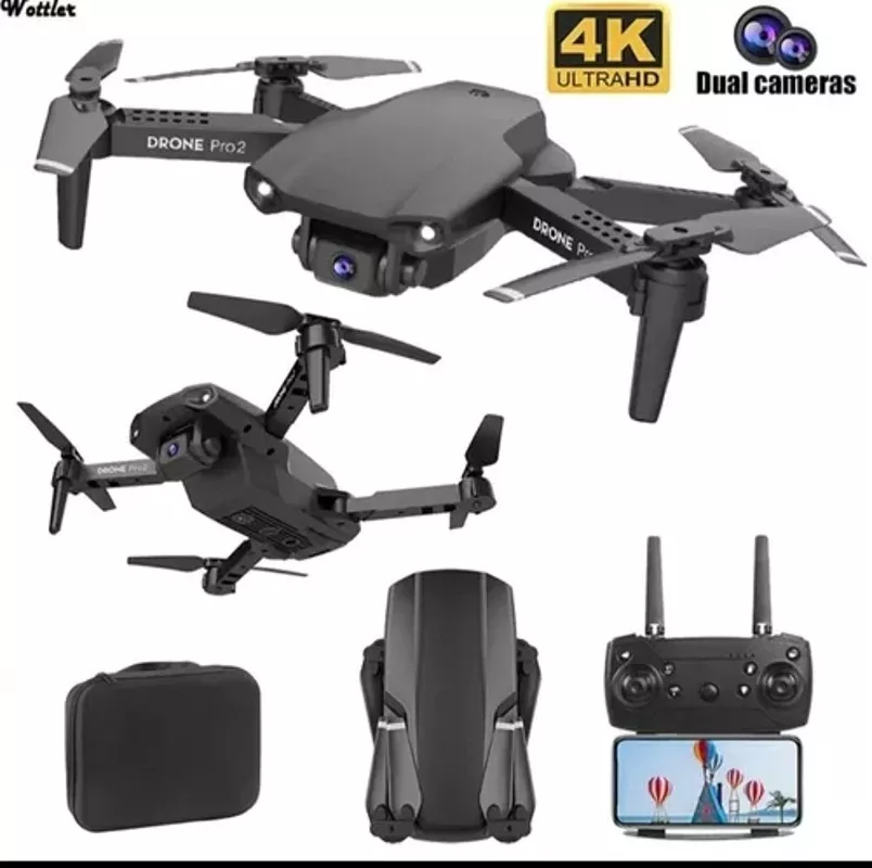 Mini Drone Wifi Dual Camara Ajustable 4k Hd Fpv Plegable 
