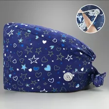 Gorro Quirúrgico Con Botón Para Mascarilla Estrellas G146