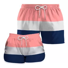 Kit Casal Short Bermuda Praia Summer Verão Promoção