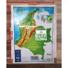 Mapa De Colombia Físico En Alto Relieve. Tamaño:70 X 100.