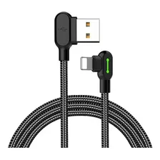 Mcdodo Cable Para iPhone Lightning Carga Rapida Gamer Led90º Color Negro