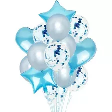 Set De Globos Estrellas Y Corazones X14 Unidades.