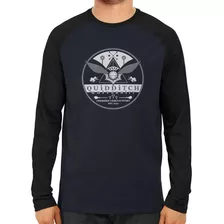 Camiseta Raglan Manga Longa Harry Potter Quadribol Quidditch