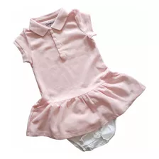 Vestido Rosa Beba Oshkosh Con Cubre Pañal 12 Meses 