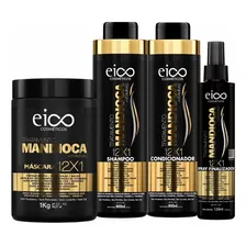 Kit Eico Mandioca Shampoo E Condicionador + Máscara + Spray