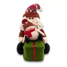 Papai Noel Sentado Boneco De Neve Enfeite Decorativo Natal Não Aplicado