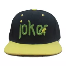 Boné Aba Reta Preto Com Aba Estampada Joker