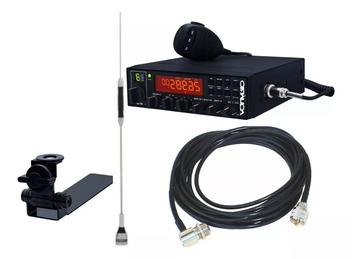 Rádio Aquario Px Rp-80 Canais Caminhonete Cabo Antena Anatel