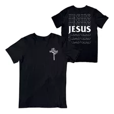 Camisa Cristã Moda Gospel Jesus Cruz Coroa Algodão Plus Size