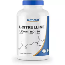 L- Citrulina Nutricost L-citrulline 1,500 Mg 180ct Sabor N/a