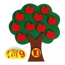 Juego Velcro Montessori Para Contar Autismo Manzanas