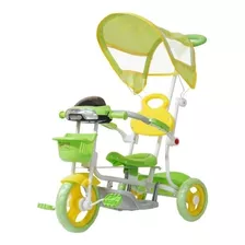 Triciclo Infantil 2 Em 1 Toldo Luzes Música Verde Importway
