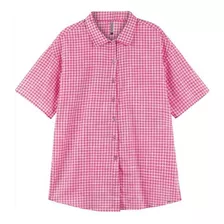 Camisa Xadrez Rosa Feminina