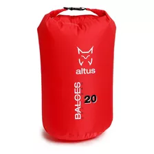 Bolso Estanco Impermeable Liviano Altus Balces 20 Litros Color Rojo Diseño De La Tela Liso