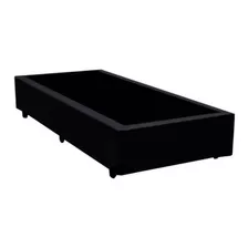 Base Box Solteiro Courino Preto 88 X 188 X 40