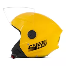 Capacete Moto Taxi Corrida Aberto Amarelo Tamanho 56 58 60