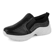 Tênis Slip On Lantejoula Nobuck Preto 414445a