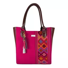 Bolso Artesanal Karmina Telar Fiusha Bolsa Piel Envio Gratis Color Fiuscha Diseño De La Tela Tejido