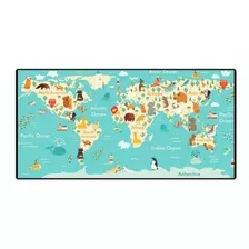 Mousepad Speed Gamer Extra Grande Mapa Mundi Animais