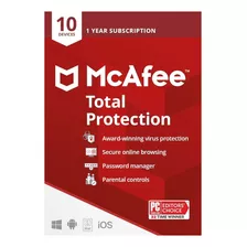 Mcafee Total Protection 10 Dispositivos 1 Año Key Oficial