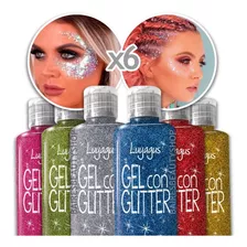 Gel Con Glitter Para Cara Y Cuerpo Maquillaje Ojos Labios